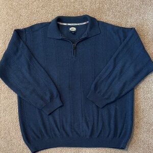 Tommy Bahama Men's Deep Blue Zip-Up Sweater